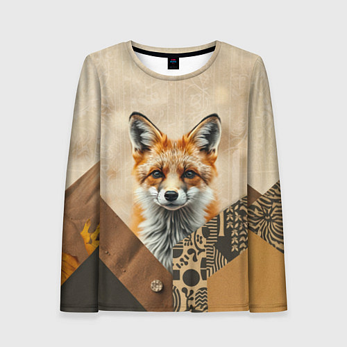 Женский лонгслив Удивительный рыжий лисёнок / 3D-принт – фото 1