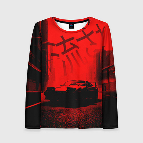Женский лонгслив Японский спорткар / 3D-принт – фото 1