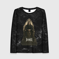 Женский лонгслив Bones сидит на троне из черепов