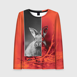 Лонгслив женский Хмурый кролик, цвет: 3D-принт