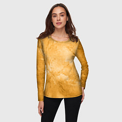Лонгслив женский Абстракция - bright yellow, цвет: 3D-принт — фото 2