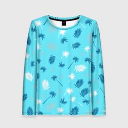 Лонгслив женский Текстура голубой гавайской рубашки, цвет: 3D-принт