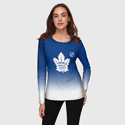 Лонгслив женский Торонто Мейпл Лифс - синий градиент, цвет: 3D-принт — фото 2
