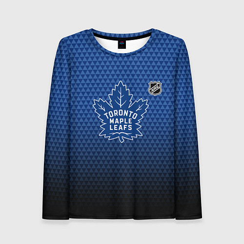 Женский лонгслив Торонто Мейпл Лифс - синие соты / 3D-принт – фото 1