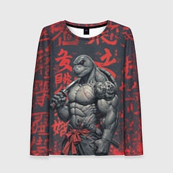 Женский лонгслив Антропоморфная черепаха воин - нейроарт