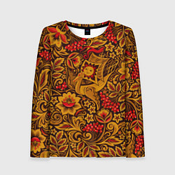 Женский лонгслив Летучий корабль в стиле хохломской росписи