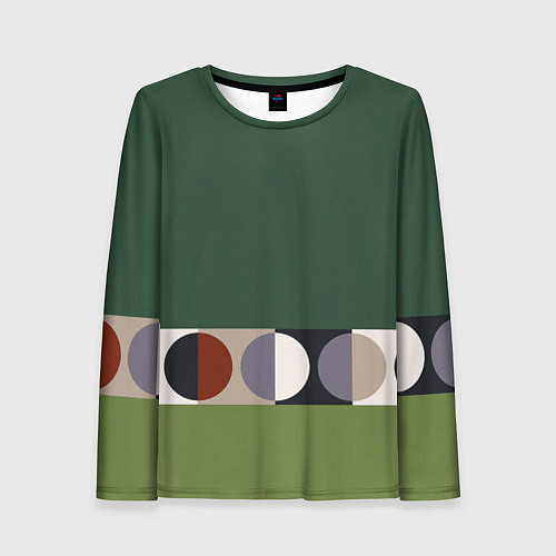 Женский лонгслив Луна Малевича сосновый зеленый / 3D-принт – фото 1