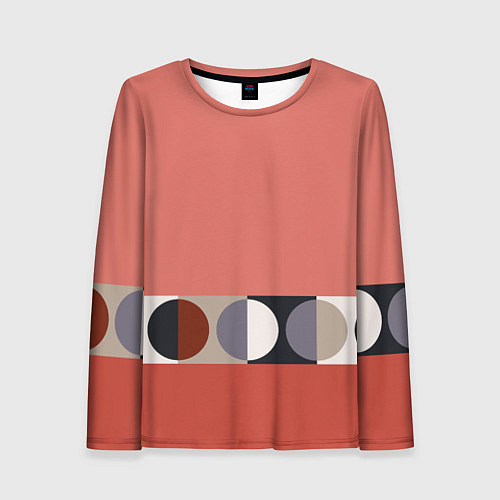 Женский лонгслив Луна Малевича розовый томат / 3D-принт – фото 1