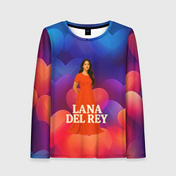 Женский лонгслив Lana Del Rey на фоне сердечек