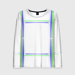 Женский лонгслив Neon white green light blue