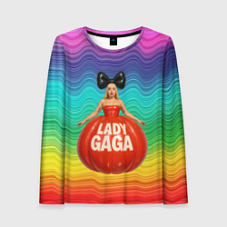 Лонгслив женский Леди Гага в круглом надувном платье, цвет: 3D-принт