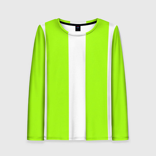 Женский лонгслив Color light green white stripes / 3D-принт – фото 1