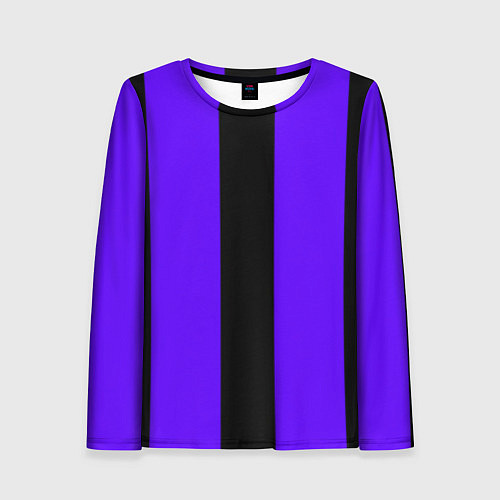 Женский лонгслив Color purple black stripes / 3D-принт – фото 1