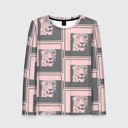 Лонгслив женский Леопард в рамке, цвет: 3D-принт