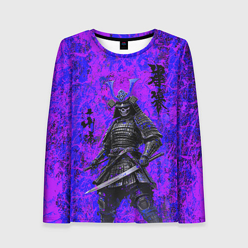 Женский лонгслив Призрак самурай - неоновые краски / 3D-принт – фото 1