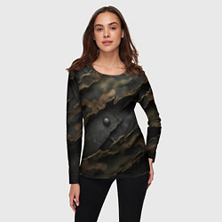 Лонгслив женский Камуфляжная ткань на металле, цвет: 3D-принт — фото 2