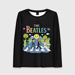 Лонгслив женский The Beatles, мультяшный стиль, цвет: 3D-принт