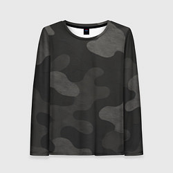 Женский лонгслив Черно-серый камуфляж