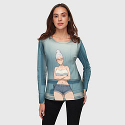 Лонгслив женский Дандадан бабушка в ванной, цвет: 3D-принт — фото 2