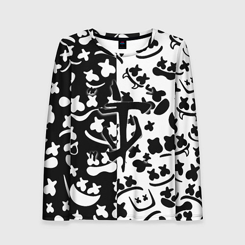 Женский лонгслив Doom x Marshmello pattern / 3D-принт – фото 1