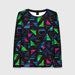 Лонгслив женский Геометрия глитч, цвет: 3D-принт