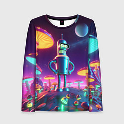 Лонгслив женский Ночёвка Бендера на планете светящихся гигантских г, цвет: 3D-принт