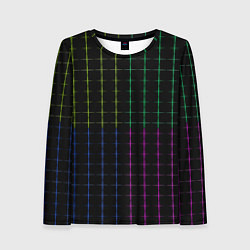 Женский лонгслив Color black multicolored stripes