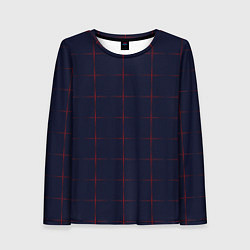 Женский лонгслив Color dark blue red crosses