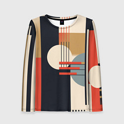 Лонгслив женский Баухаус - текстура, цвет: 3D-принт