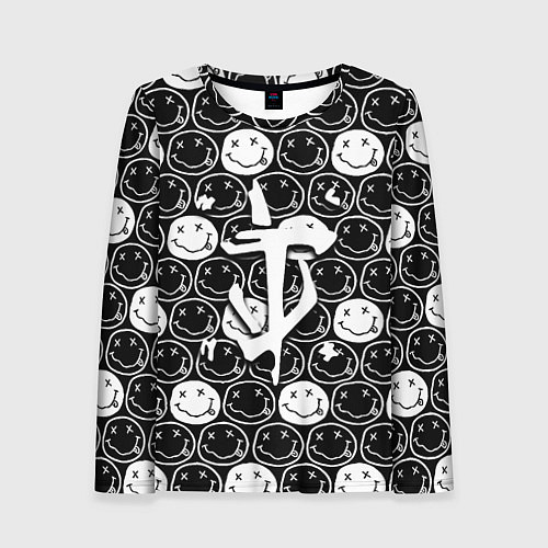 Женский лонгслив Doom x nirvana pattern / 3D-принт – фото 1