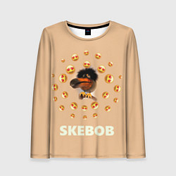 Женский лонгслив Мем скебоб и смайлики