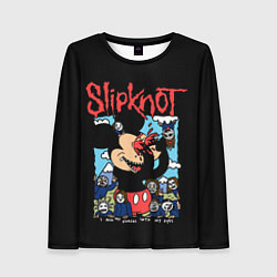 Женский лонгслив Слипкнот и Микки Маус - I push my fingers into my