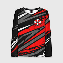 Лонгслив женский Umbrella - red lines, цвет: 3D-принт