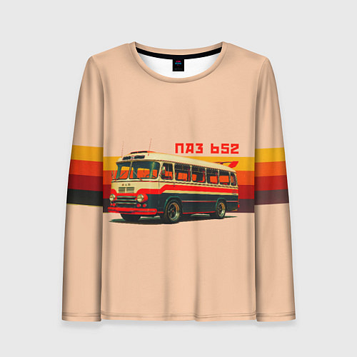 Женский лонгслив ПАЗ 652 ретро автобус поп-арт / 3D-принт – фото 1