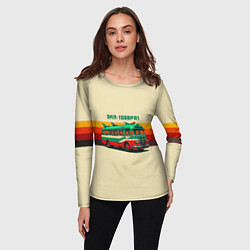Лонгслив женский Ретро автобус ЗИЛ поп-арт, цвет: 3D-принт — фото 2