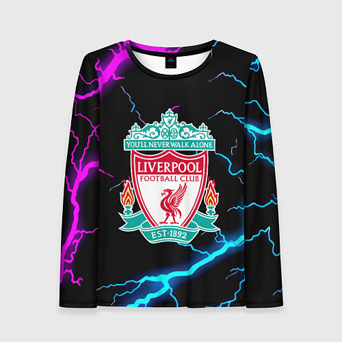 Женский лонгслив Liverpool neon storm / 3D-принт – фото 1