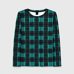 Женский лонгслив Color neon blue black