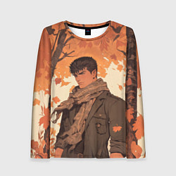 Лонгслив женский Берсерк Гатс в клетчатом шарфе, цвет: 3D-принт