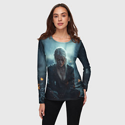 Лонгслив женский Цири сидит под дождем, цвет: 3D-принт — фото 2