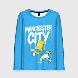 Женский лонгслив Граффити Манчестер Сити и Барт Симпсон