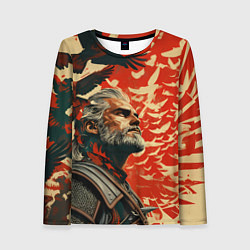 Женский лонгслив Ведьмак и птицы