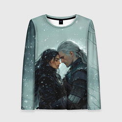 Лонгслив женский Йеннифэр и Геральт в обнимку, цвет: 3D-принт