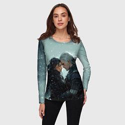 Лонгслив женский Йеннифэр и Геральт в обнимку, цвет: 3D-принт — фото 2