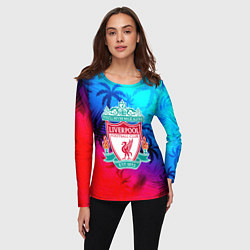 Лонгслив женский Liverpool неоновые тропики, цвет: 3D-принт — фото 2