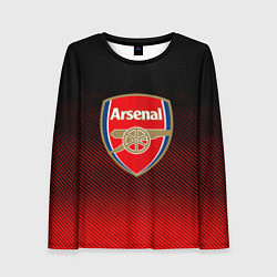 Лонгслив женский Arsenal текстура полосы красные, цвет: 3D-принт