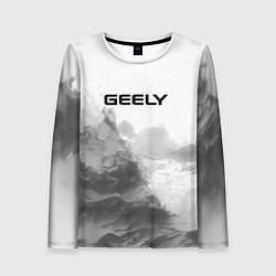 Женский лонгслив Geely на сером абстрактном фоне