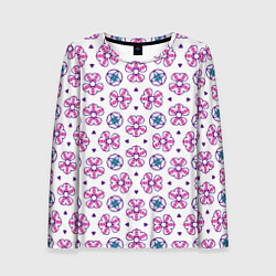 Женский лонгслив Паттерн из абстрактных цветов