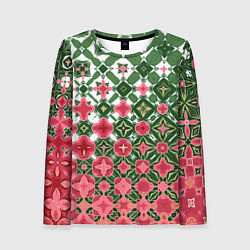 Женский лонгслив Розово-зеленая метаморфоза