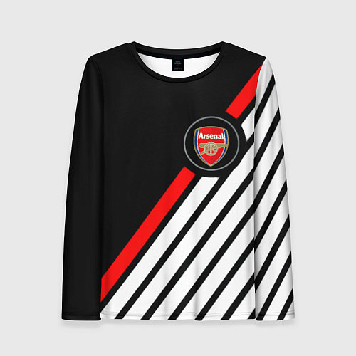 Женский лонгслив Арсенал геометрия полосы / 3D-принт – фото 1