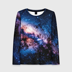 Лонгслив женский Фантастический космос звёзды и туманности, цвет: 3D-принт